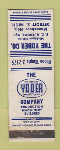Matchbook Cover - Yoder Company Detroit MI WEAR