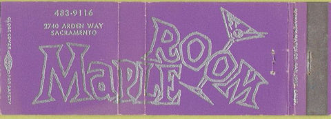 Matchbook Cover - Maple Room Sacramento CA