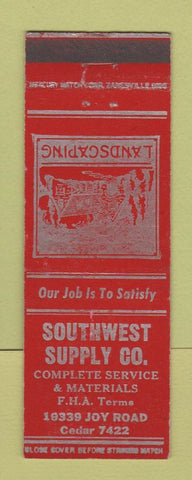 Matchbook Cover - Southwest Supply Detroit MI