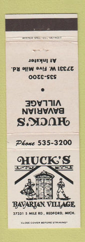 Matchbook Cover - Huck's Bavarian Village Redford MI