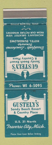 Matchbook Cover - Gustely's Sandy Beach Resort Traverse City MI WEAR