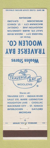 Matchbook Cover - Traverse City Bay Woolen Company Gaylord St Ignace MI