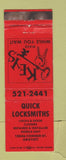 Matchbook Cover - Quick Locksmiths Gratiot MI WEAR