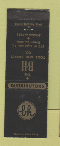 Matchbook Cover - BH Tool and Supply Detroit MI WEAR