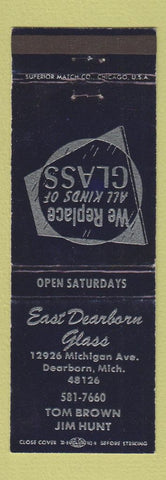 Matchbook Cover - East Dearborn Glass MI