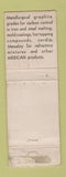 Matchbook Cover - United States Graphite Saginaw MI WORN