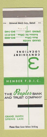 Matchbook Cover - Peoples Bank and Trust Grand Haven Spring Lake MI