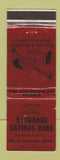 Matchbook Cover - Exchange Savings Bank Mount Pleasant MI RED WEAR