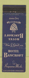 Matchbook Cover - Hotel Bancroft Saginaw MI BLUE