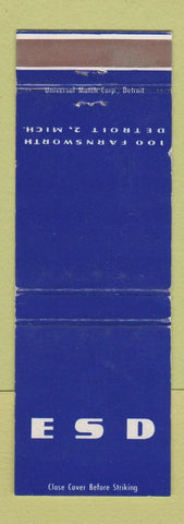 Matchbook Cover - ESD Detroit MI WEAR