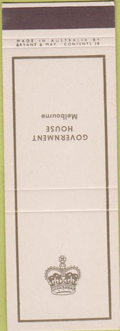 Matchbook Cover - Government Hosue Melbourne Australia