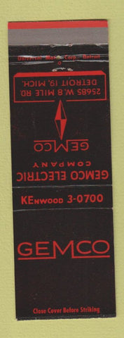 Matchbook Cover - Gemco Electric Company Detroit MI