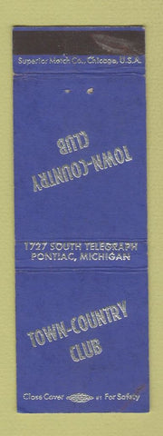 Matchbook Cover - Town Country Club Pontiac MI WEAR