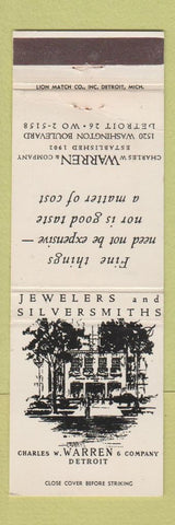 Matchbook Cover - Charles Warren Jewelry Detroit MI