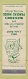 Matchbook Cover - Martenson's Pancake House Pinconning MI