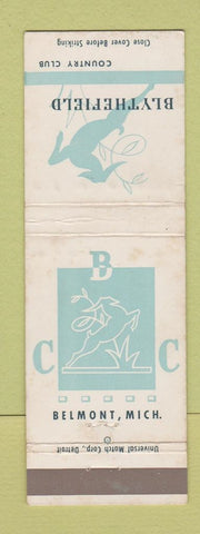 Matchbook Cover - Blythefield Country Club Belmont MI WEAR