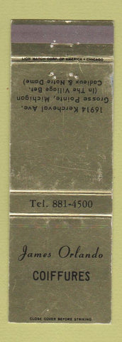 Matchbook Cover - James Orlando Coiffures Hair Salon Grosse Pointe MI