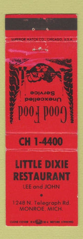 Matchbook Cover - Little Dixie Restaurant Monroe MI