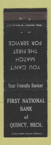 Matchbook Cover - First National Bank Quincy MI