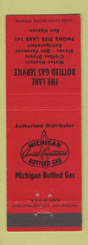 Matchbook Cover - Fife Lake Bottled Gas propane MI RED