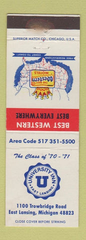 Matchbook Cover - University Inn Best Western East Lansing MI