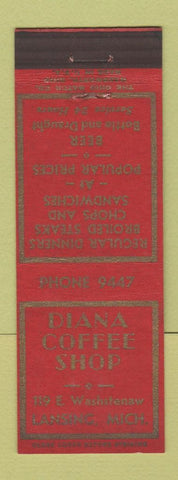 Matchbook Cover - Diana Coffee Shop Lansing MI