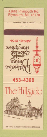 Matchbook Cover - The Hillside Restaurant Plymouth MI