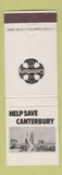 Matchbook Cover - Canterbury Help Save UK Cathedral