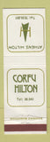 Matchbook Cover - Corfu Hilton Athens Greece WEAR