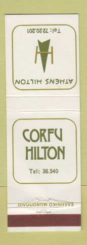 Matchbook Cover - Corfu Hilton Athens Greece WEAR