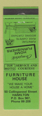 Matchbook Cover - Furniture House Hamilton New Zealand