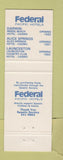 Matchbook Cover - Federal Pacific Hotels Melbourne  Mildura Australia