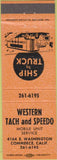 Matchbook Cover - Western Tach and Speedo Commerce CA orange