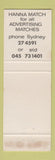 Matchbook Cover - Sydney Phillumenists Club Australia 1975 WEAR