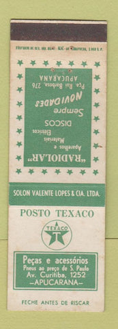 Matchbook Cover - Post Texaco oil gas Apucarana Brazil