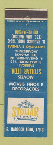 Matchbook Cover - Movies Stoliar Rio De Janeiro Brazil