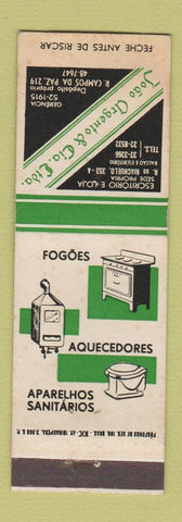 Matchbook Cover - Joao Argento & Cia appliance toilets Brazil
