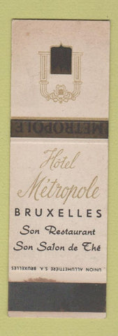 Matchbook Cover - Hotel Metropole Brussels Belgium WEAR