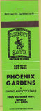 Matchbook Cover - Phoenix Gardens bowling Ignacio CA