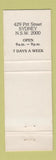 Matchbook Cover - Mr X Franchise Shop Sydney Australia