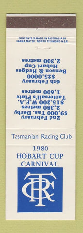 Matchbook Cover - Hobart Cup Carnival 1980 Australia