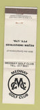 Matchbook Cover - Medway Golf Club Australia Nunawading WEAR