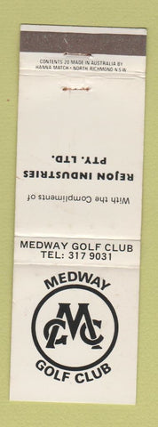 Matchbook Cover - Medway Golf Club Australia Nunawading WEAR