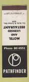 Matchbook Cover - Pathfinder Motel Restaurant Australia Kew