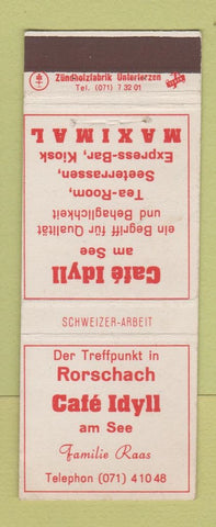 Matchbook Cover - Cafe Idyll Switzerland Villager Cigar