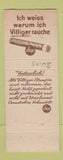 Matchbook Cover - Cafe Idyll Switzerland Villager Cigar