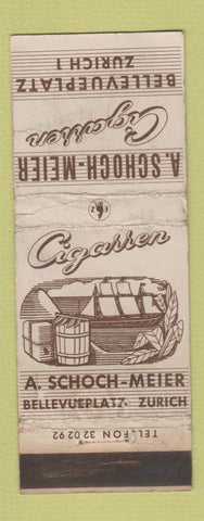 Matchbook Cover - A Schoch Meier Cigarren Zurich Switzerland WEAR