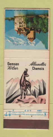 Matchbook Cover - Allumettes Chamois Gemsen Holzer Switzerland