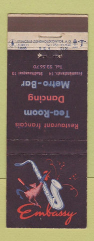 Matchbook Cover - Embassy Restaurant Switzerland