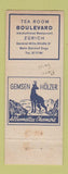 Matchbook Cover - Tea Room Boulevard Zurich Switzerland